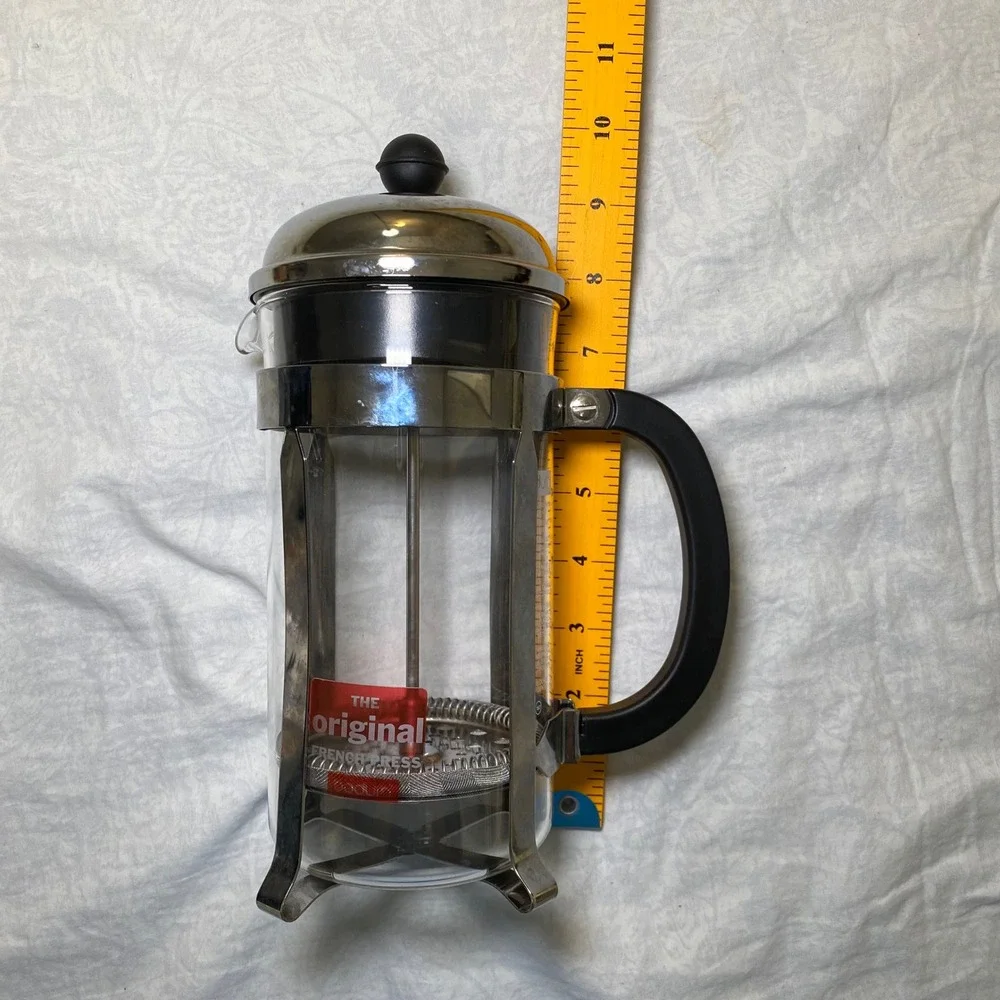 Bodum Original French Press Coffee Maker 8 Cup 34 oz Chrome Glass Stainless